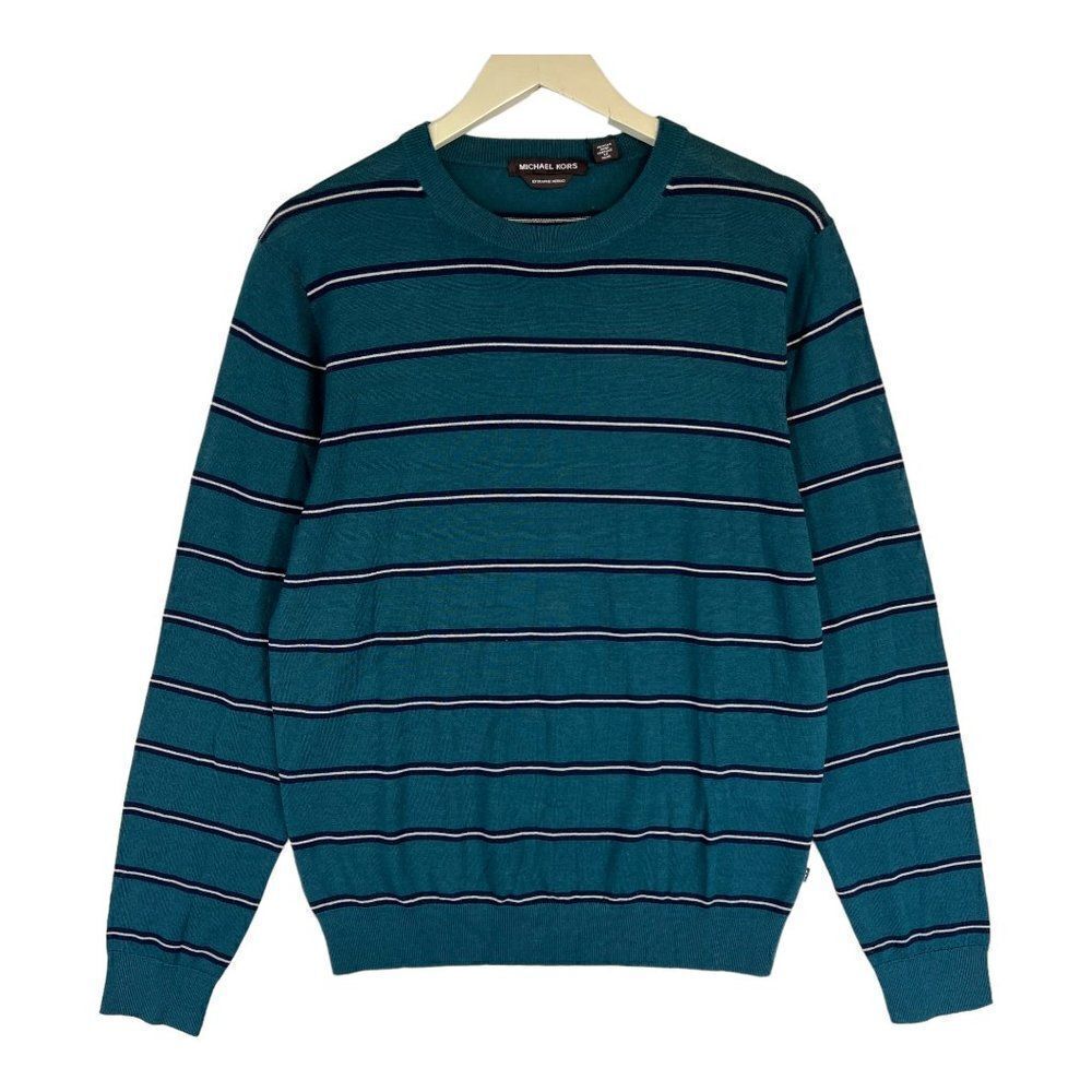 New Michael Kors Men Green Sweatshirt Crew Neck Long Sleeve Pullover US XXL